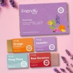 Friendly Soap Selection Floral & Fruity contains four vegan palm oil free bars