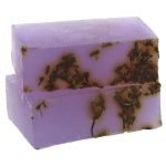 Alternative Lavender & Geranium Soap. Gentle vegetable glycerine soap bar with tea tree and lavender flowers. Palm oil free. Vegan and cruelty free certified.
